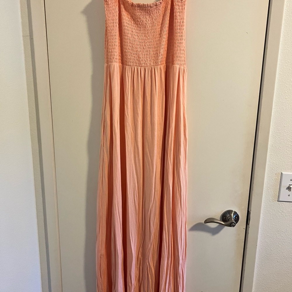 Elegant Peach Maxi Dress